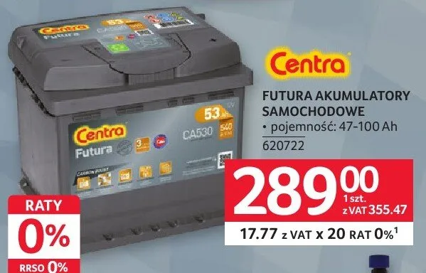 Futura akumulatory samochodowe Centra promocja w Selgros