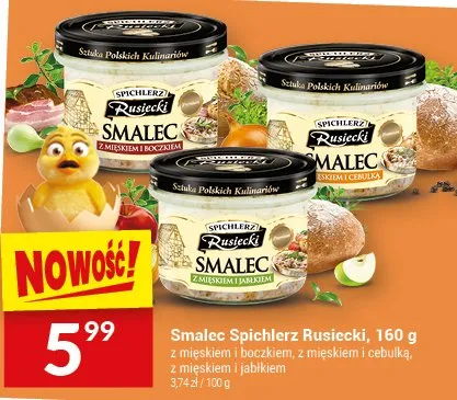 Smalec z mięskiem i boczkiem, z mięskiem i cebulką, z mięskiem i jabłkiem promocja w Twój Market