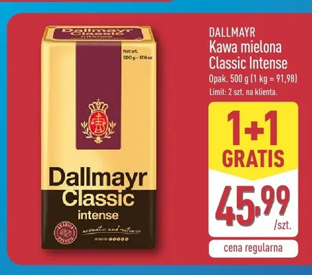 Kawa mielona Dallmayr Classic Intense promocja w Aldi