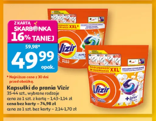 Kapsułki do prania Vizir Alpejska Świeżość promocja w Auchan