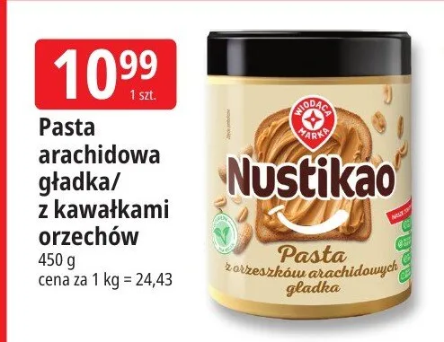 Pasta arachidowa gładka Nustikao promocja w Leclerc