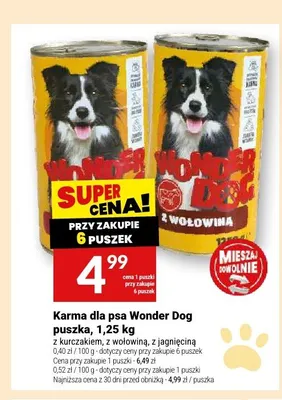 Karma dla psa Wonder Dog puszka z kurczakiem promocja w Twój Market