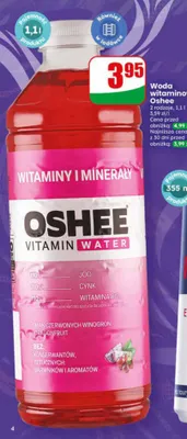 Woda witaminowa Oshee smak czerwonych winogron dragonfruit promocja w Dino