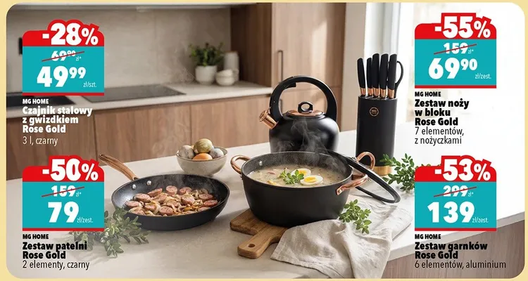 Zestaw garnków Rose Gold promocja w Biedronka