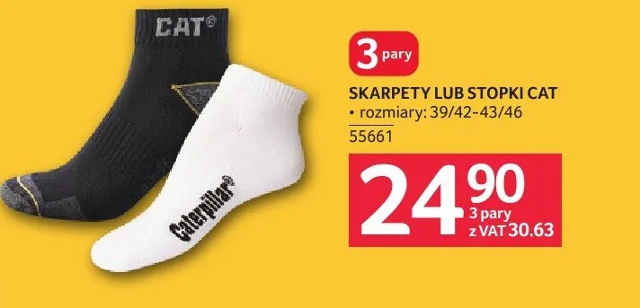 Skarpety lub stopki CAT promocja w Selgros