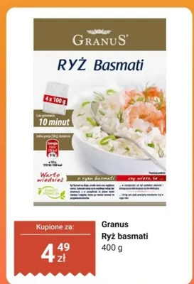 Ryż basmati Granus promocja w Dino