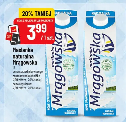 Maślanka naturalna Mrągowska promocja w POLOmarket