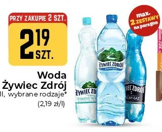 Woda źródlana Żywiec Zdrój mocny gaz promocja w Społem Częstochowa