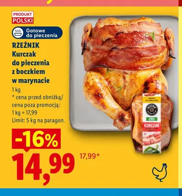 Kurczak do pieczenia z boczkiem w marynacie Rzeźnik promocja w Lidl