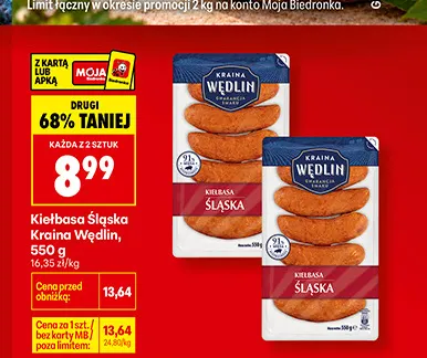 Kiełbasa Śląska Kraina Wędlin promocja w Biedronka