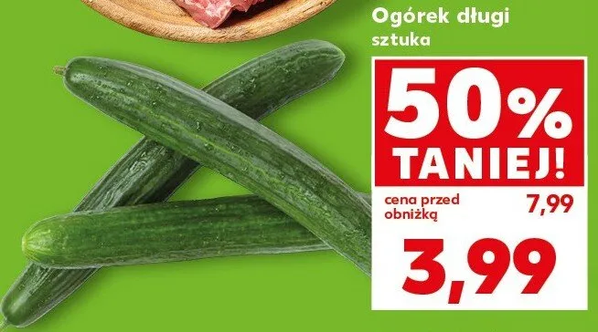 Ogórek długi sztuka promocja w Kaufland