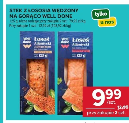 Stek z łososia wędzony na gorąco Well done promocja w Stokrotka