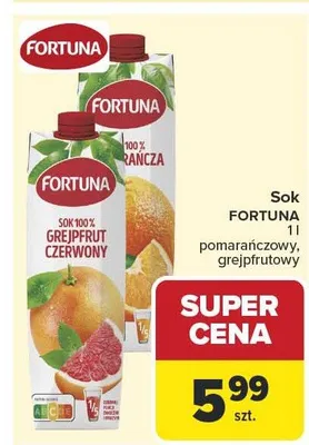 Sok pomarańczowy, grejpfrutowy promocja w Carrefour Market