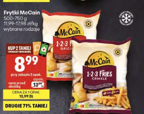 Frytki McCain promocja w Delikatesy Centrum