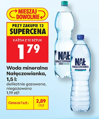 Woda mineralna niegazowana Nałęczowianka promocja w Biedronka