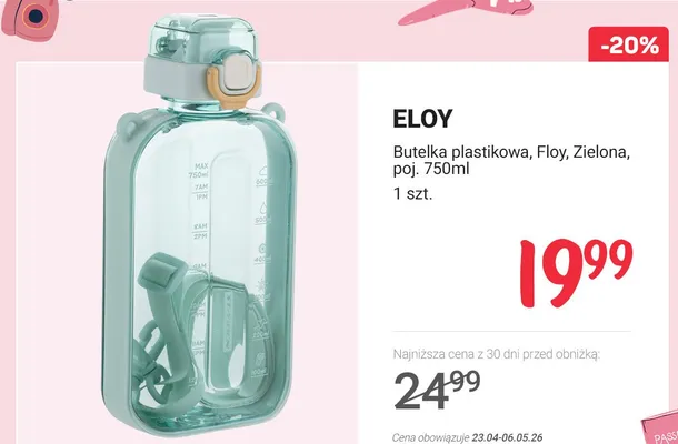 Butelka plastikowa Eloy promocja w Rossmann