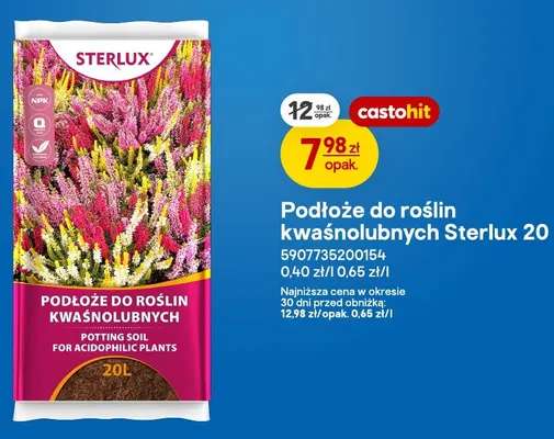 Podłoże do roślin kwaśnolubnych Sterlux 20 l promocja w Castorama
