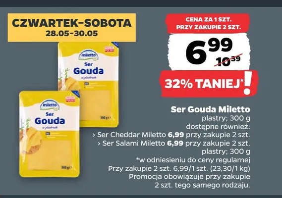 Ser Miletto plastry promocja w Netto