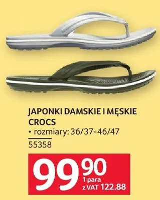 Japonki damskie i męskie Crocs rozmiary 36/37-46/47 55358 promocja w Selgros