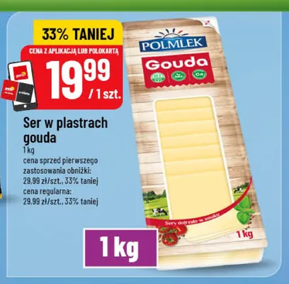 Ser w plastrach Gouda Polmlek promocja w POLOmarket