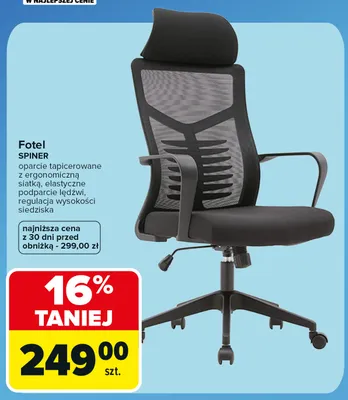 Fotel biurowy Spiner promocja w Carrefour