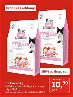 Sucha karma dla kota Brit Care Sterilized Sensitive Fresh Rabbit promocja w MAXI ZOO