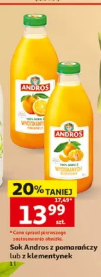 Sok Andros z klementynek promocja w Auchan