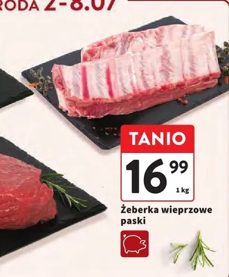 Żeberka wieprzowe paski promocja w Intermarche