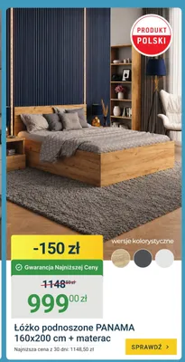 Łóżko podnoszone PANAMA + materac promocja w ERLI