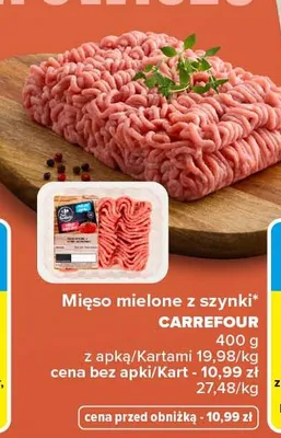 Mięso mielone z szynki Carrefour promocja w Carrefour Market
