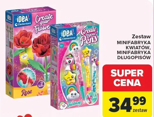 Zestaw MINIFABRYKA KWIATÓW, MINIFABRYKA DŁUGOPISÓW promocja w Carrefour