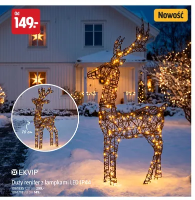Renifer z lampkami LED 70 cm Ekvip promocja w Jula