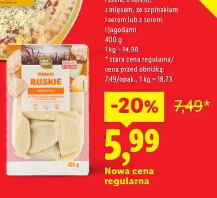 Pierogi ruskie Chef Select promocja w Lidl