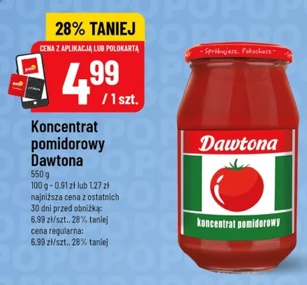 Koncentrat pomidorowy Dawtona promocja w POLOmarket
