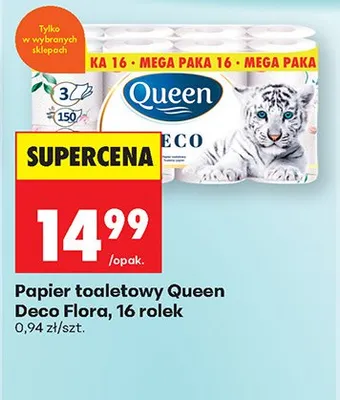 Papier toaletowy Queen Deco Flora 16 rolek promocja w Biedronka
