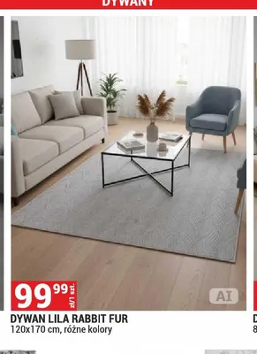 Dywan Lila Rabbit Fur 120x170 cm promocja w Merkury Market