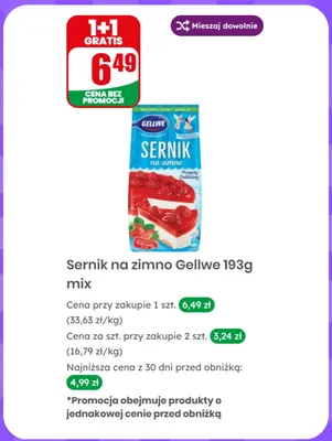 Sernik na zimno Gellwe mix promocja w Dino