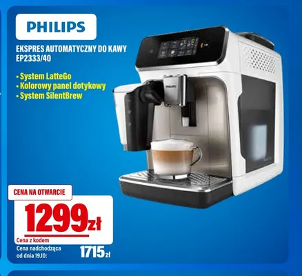 Ekspres automatyczny do kawy EP2333/40 Philips promocja w RTV EURO AGD