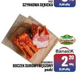 Boczek surowy wędzony paski Burakowski promocja w Tomi Markt