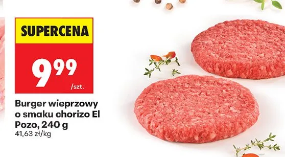 Burger wieprzowy o smaku chorizo El Pozo promocja w Biedronka