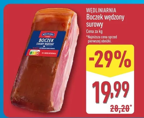 Boczek wędzony surowy Stół sołtysa promocja w Aldi