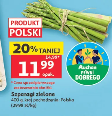 Szparagi zielone polskie promocja w Auchan
