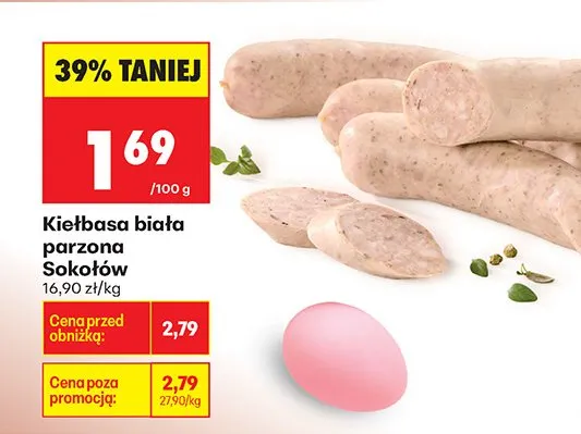 Kiełbasa biała parzona promocja w Biedronka