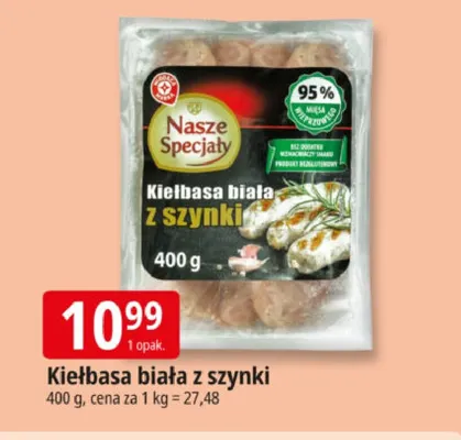 Kiełbasa biała z szynki Nasze Specjały promocja w Leclerc