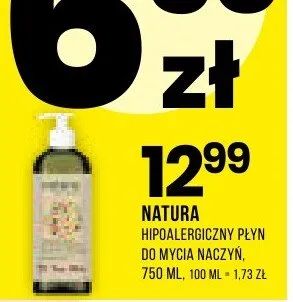 Hipoalergiczny płyn do mycia naczyń Natura promocja w Drogerie Natura