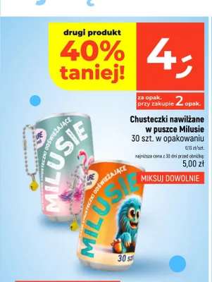 Chusteczki nawilżane w puszce Milusie promocja w Dealz