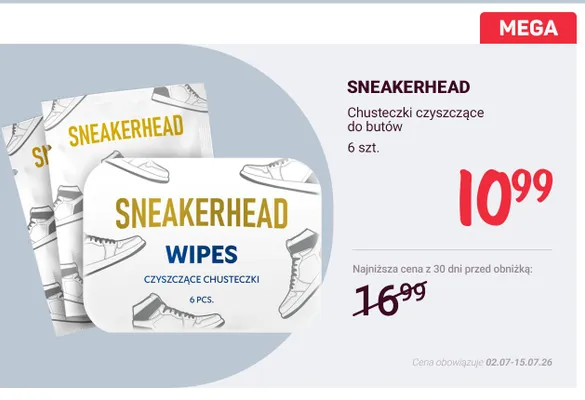 Chusteczki czyszczące do butów Sneakerhead promocja w Rossmann