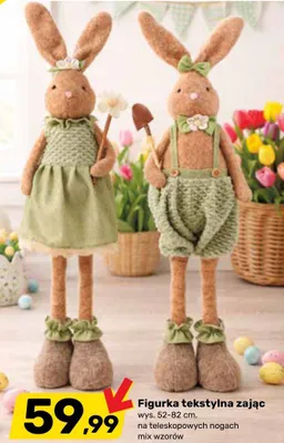 Figurka tekstylna zając promocja w Bricomarche