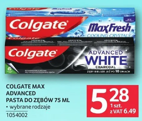Pasta do zębów Colgate Max Advanced 75 ml promocja w Selgros