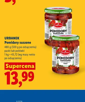 Pomidory suszone paski Urbanek promocja w Lidl